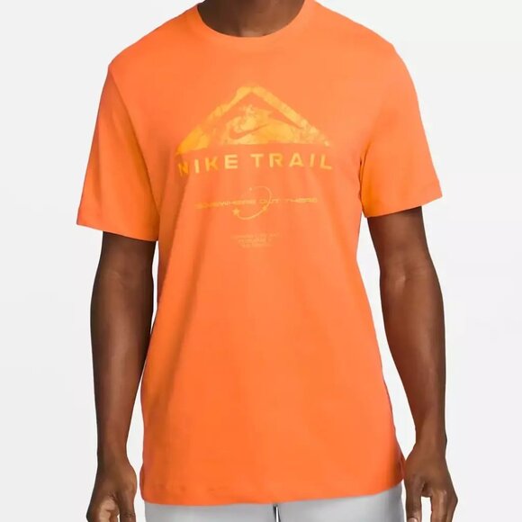 Nike Trail Dri-Fit T-Shirt Running Orange Brand New Men's SZ Small DZ2727-885 - Picture 1 of 7